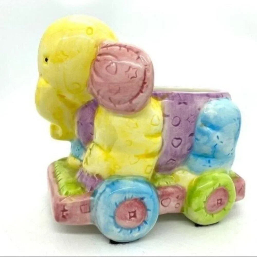 Vintage Planter Nursery Decor Baby Elephant